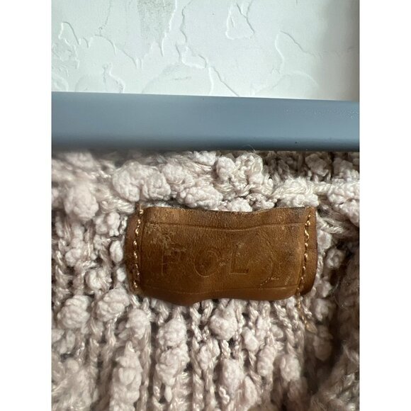 Pol Chunky Boucle Knit Taupe Beige Hoodie Sz Large Oversized - Picture 3 of 7